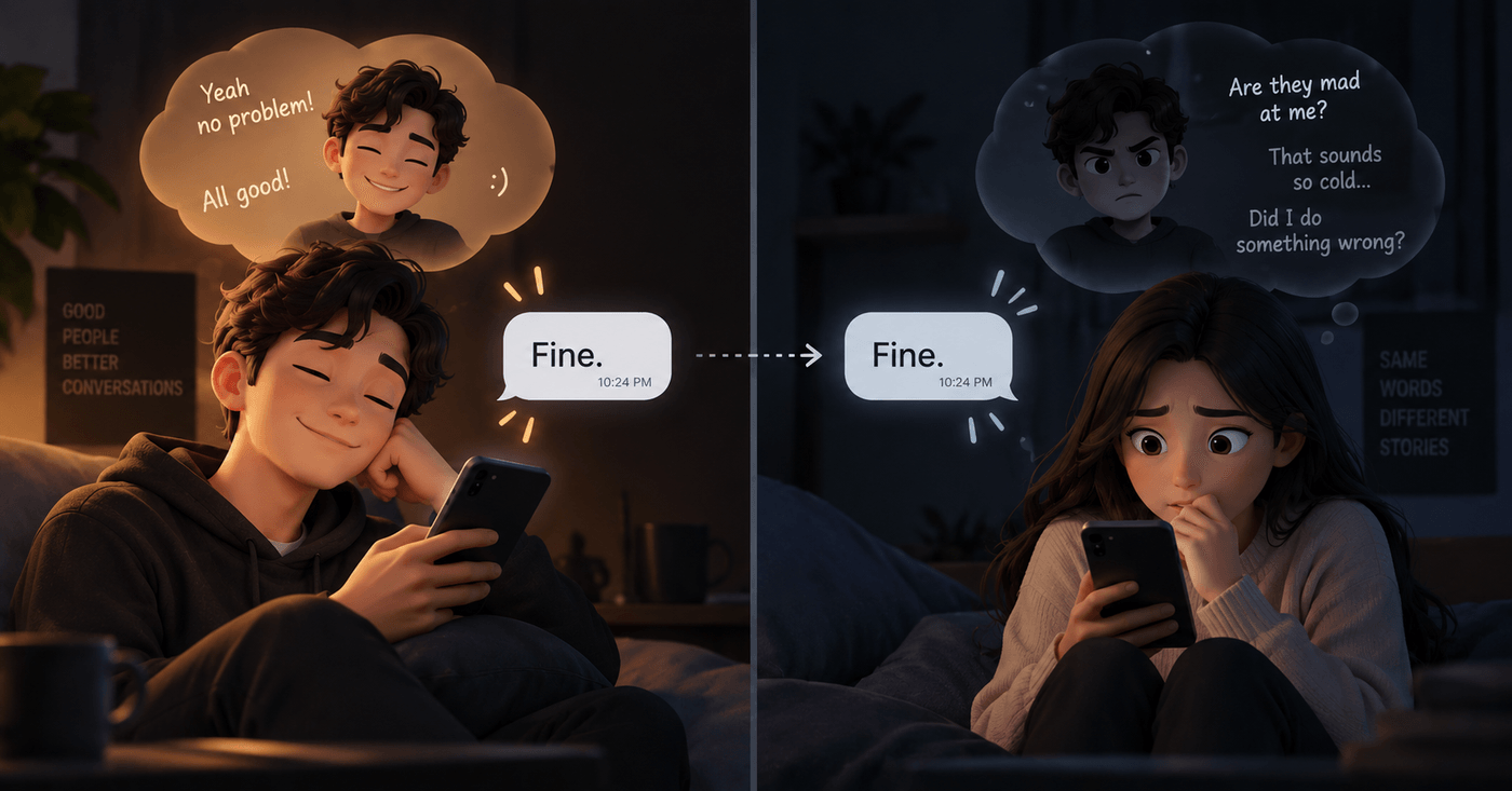 The same message read two different ways